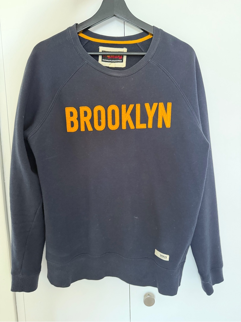 Brooklyn Industries Navy Crewneck with Gold Appliqué